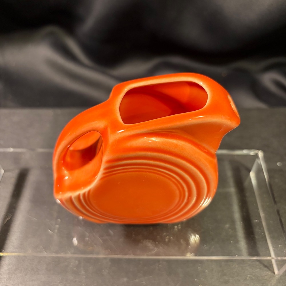 Fiesta HLC USA Poppy Orange Ceramic Disc Pitcher Mini Creamer Art Deco Ring